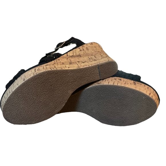 So Taffy Black Wedge Heel Sandals - Size 7.5 - Picture 7 of 7